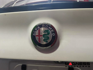 Alfa Romeo Giulia Carbon Fiber Rear Emblem Frame Trim - Italian Theme